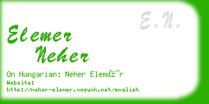 elemer neher business card